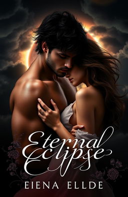 A captivating book cover design for a romance novel titled 'Eternal Eclipse'