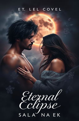 A captivating book cover design for a romance novel titled 'Eternal Eclipse'