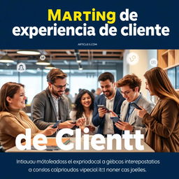 Una portada atractiva para un artículo en español sobre marketing de experiencia de cliente