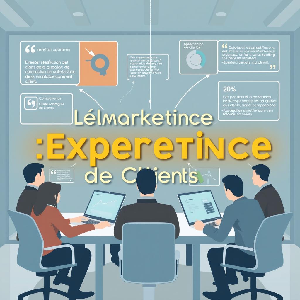 Imagen representativa del marketing de experiencia de cliente, mostrando un entorno dinámico donde un equipo de marketing colabora para crear estrategias centradas en el cliente