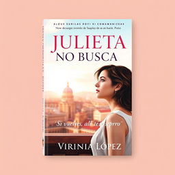 A beautiful and engaging book cover for a contemporary romantic novel titled 'JULIETA NO BUSCA A ROMEO'