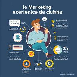 Una infografía visual que represente el concepto de marketing de experiencia de cliente