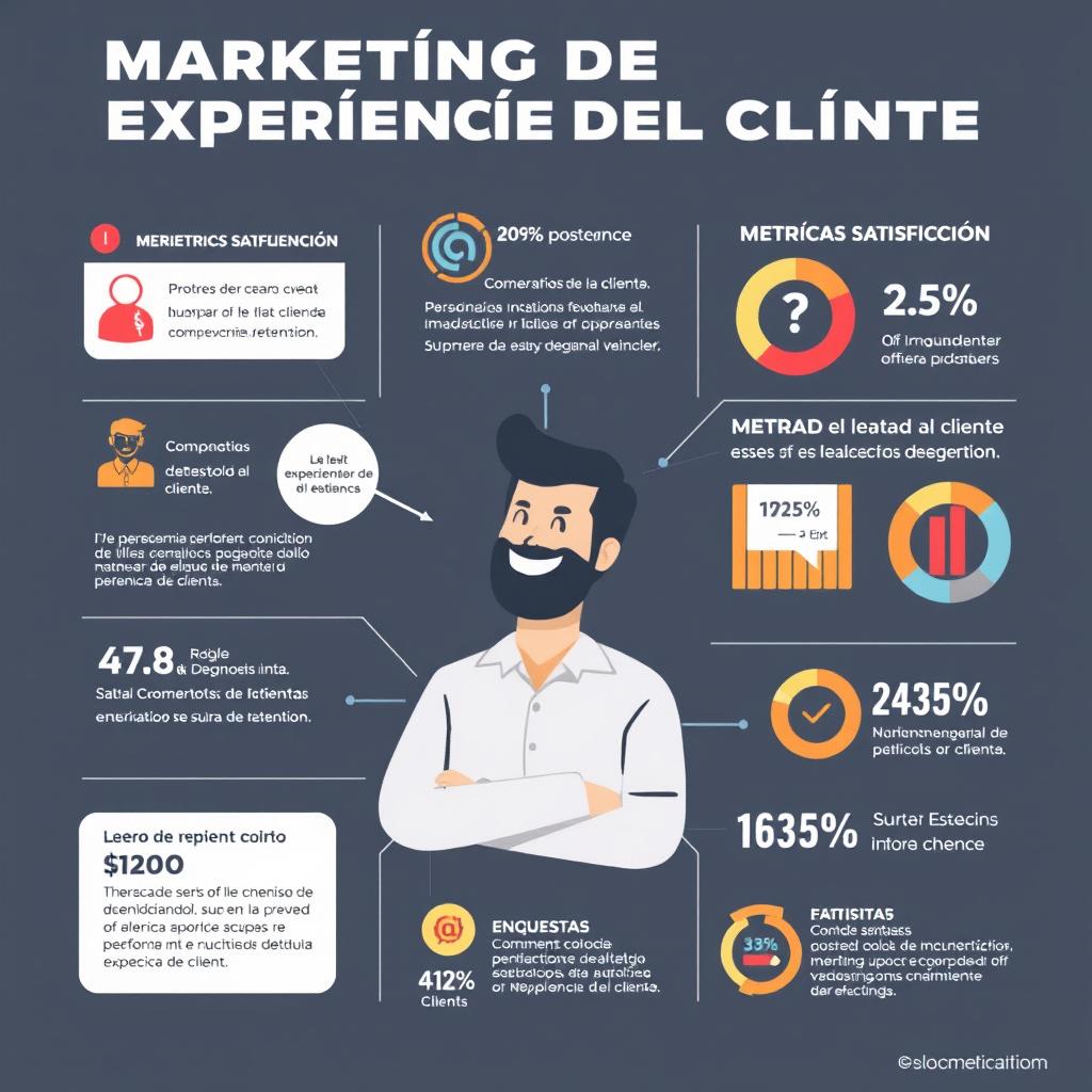 Una infografía visual que represente el concepto de marketing de experiencia de cliente