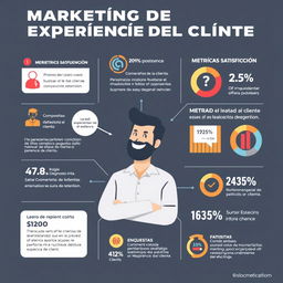 Una infografía visual que represente el concepto de marketing de experiencia de cliente