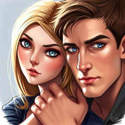 A beautifully realistic illustration titled "Love" depicting Tris and Four from the Divergent series