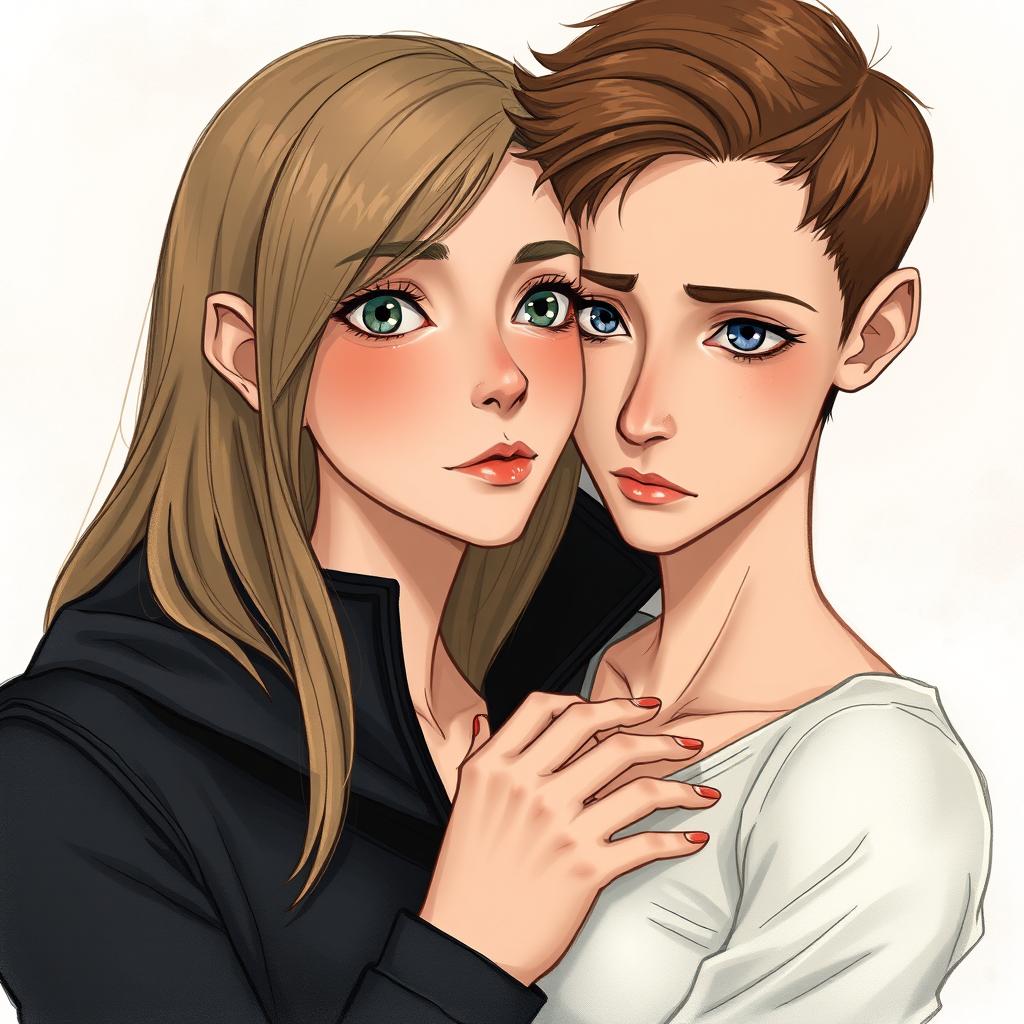 An evocative illustration titled "Love" inspired by the book Divergent, showcasing the intimate moment between Tris and Four