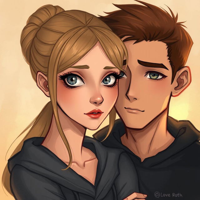 An intimate and heartfelt illustration titled "Love" inspired by the Divergent series by Veronica Roth