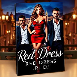 An alluring book cover for a romantic mafia-themed novel titled 'Red Dress' by A