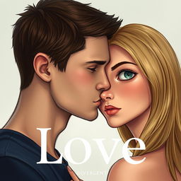 A stunning book cover titled "Love" featuring Tris and Four from Divergent, capturing a moment where Four is kissing Tris