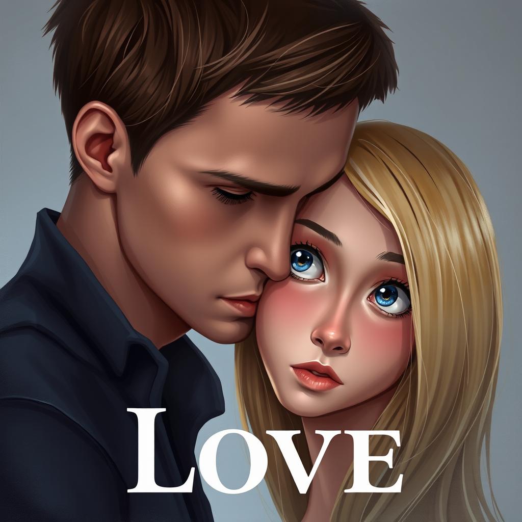 A stunning book cover titled "Love" featuring Tris and Four from Divergent, capturing a moment where Four is kissing Tris