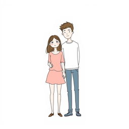 A simple yet expressive drawing of a couple in love, where the boyfriend stands illuminated by a bright light, symbolizing his importance to his girlfriend