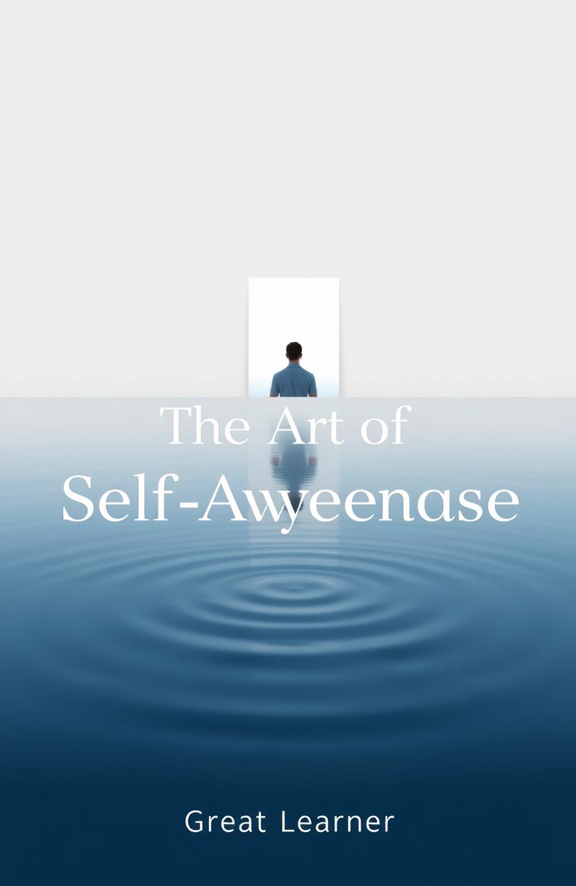 A serene and reflective book cover design for the title "The Art of Self-Awareness"