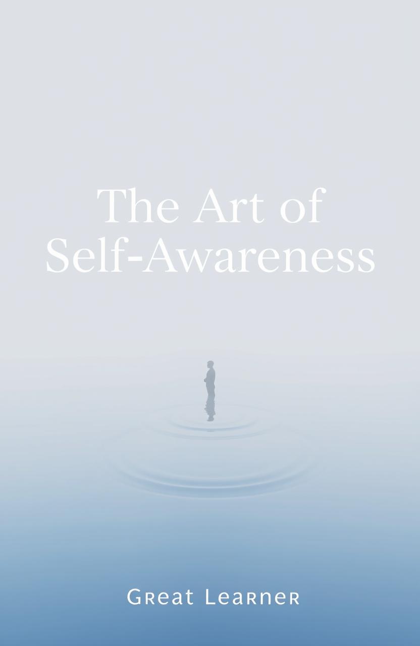 A serene and reflective book cover design for the title "The Art of Self-Awareness"