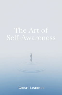 A serene and reflective book cover design for the title "The Art of Self-Awareness"