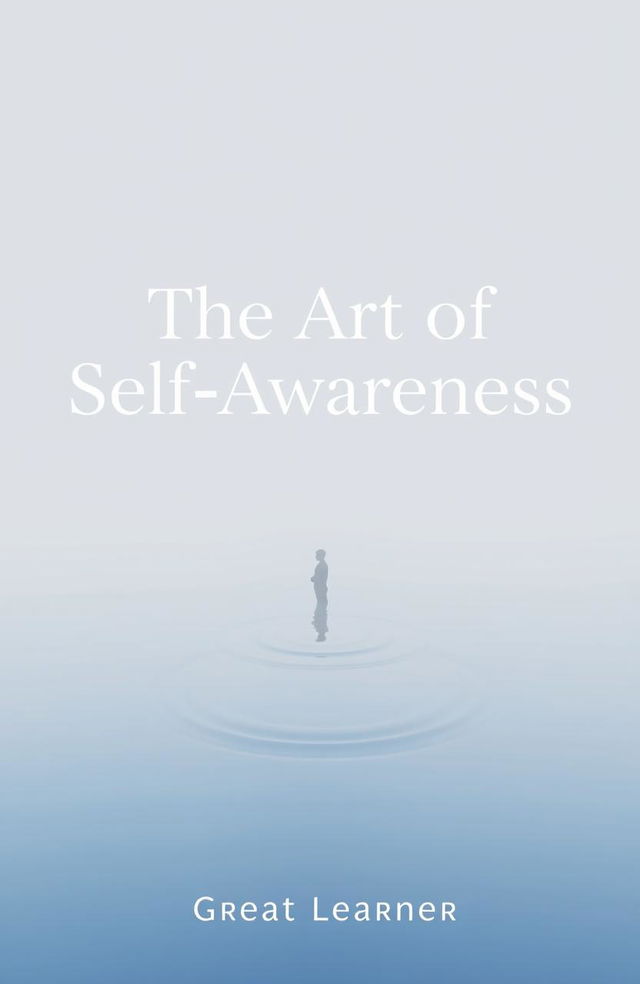 A serene and reflective book cover design for the title "The Art of Self-Awareness"