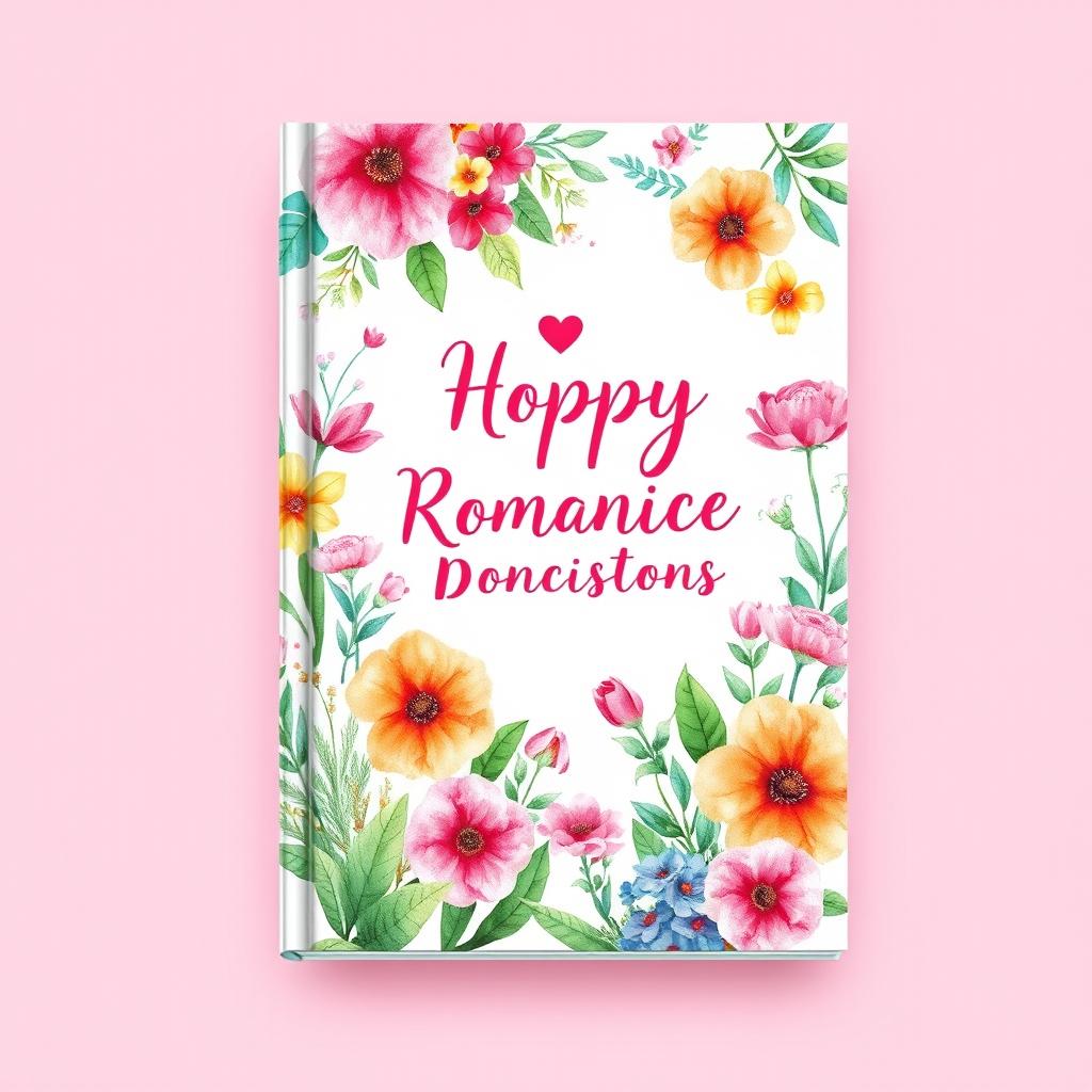 Book cover design themed around romantic relationships, showcasing a modern and fresh style suitable for a diary for women