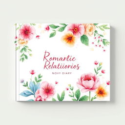 Book cover design themed around romantic relationships, showcasing a modern and fresh style suitable for a diary for women