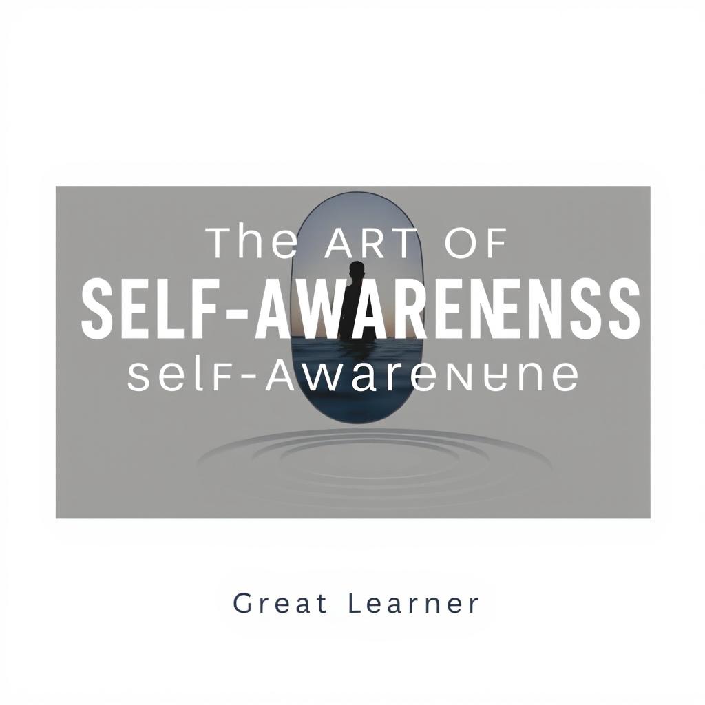 A thoughtful and reflective book cover design for the title "The Art of Self-Awareness"