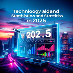 A visually striking eBook cover themed around "Technology and Statistics in 2025"