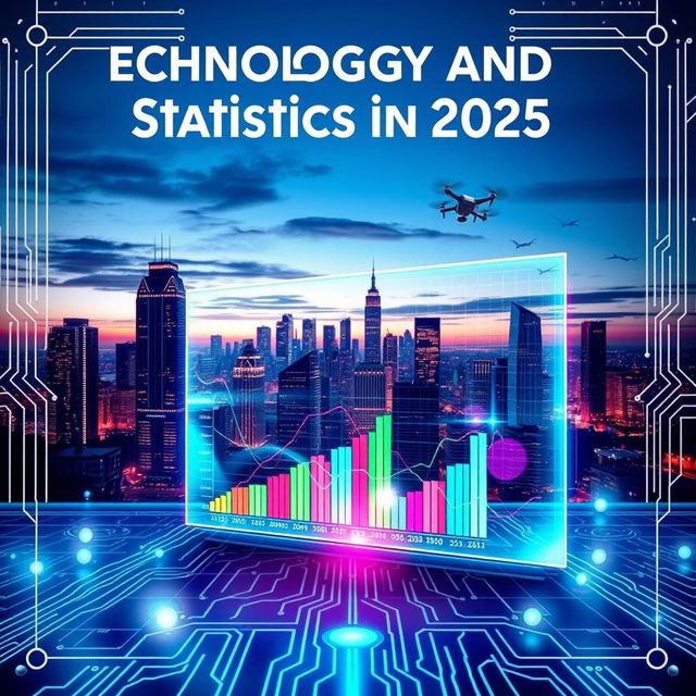 A visually striking eBook cover themed around "Technology and Statistics in 2025"