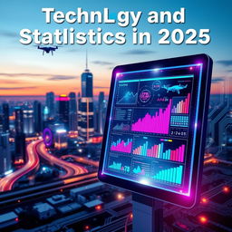 A visually striking eBook cover themed around "Technology and Statistics in 2025"