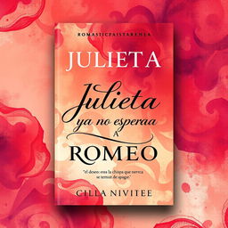 An eye-catching and vibrant book cover for a romantic/erotic novel titled 'JULIETA YA NO ESPERA A ROMEO', designed to appeal to a sophisticated audience aged 30-45