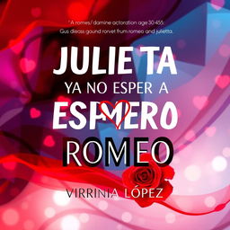 A captivating and colorful book cover for a romantic/erotic novel titled 'JULIETA YA NO ESPERA A ROMEO'