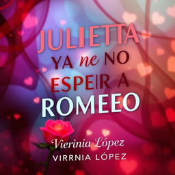 A captivating and colorful book cover for a romantic/erotic novel titled 'JULIETA YA NO ESPERA A ROMEO'