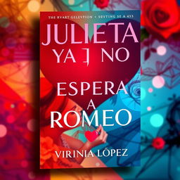 A captivating and colorful book cover for a romantic/erotic novel titled 'JULIETA YA NO ESPERA A ROMEO'