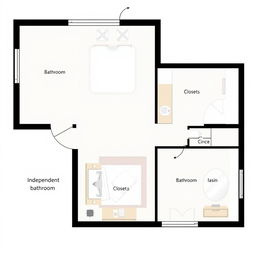 A detailed floor plan of a bedroom measuring 3