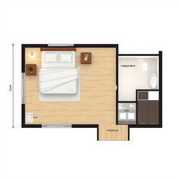 A detailed floor plan of a bedroom measuring 3