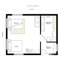 A detailed floor plan of a bedroom measuring 3