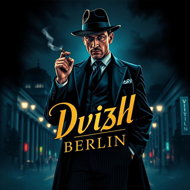 A captivating mafia-themed poster for the Dvizh Berlin event