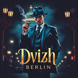 A captivating mafia-themed poster for the Dvizh Berlin event