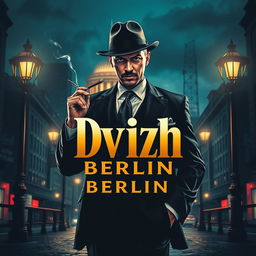 A captivating mafia-themed poster for the Dvizh Berlin event