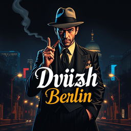 A captivating mafia-themed poster for the Dvizh Berlin event