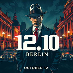 An eye-catching mafia-themed poster for the Dvizh Berlin event on October 12th