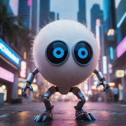 A super heroic coconut AI, with vibrant digital eyes and electrifying circuitry patterns streaming across its shell, striking a triumphant pose set against a backdrop of a highly-charged, futuristic cyber landscape.