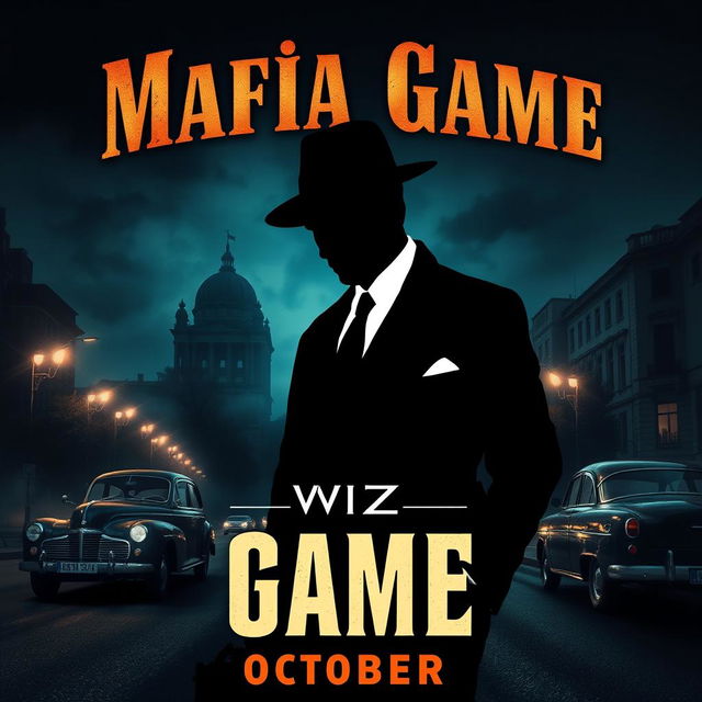 An engaging poster for the Mafia game hosted by Dvizh Berlin on October 12