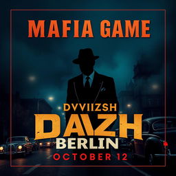 An engaging poster for the Mafia game hosted by Dvizh Berlin on October 12