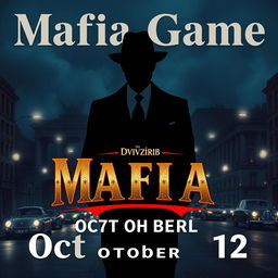 An engaging poster for the Mafia game hosted by Dvizh Berlin on October 12