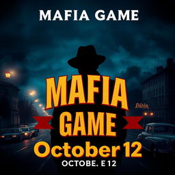 An engaging poster for the Mafia game hosted by Dvizh Berlin on October 12