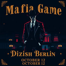 A striking poster for the Mafia game hosted by Dvizh Berlin on October 12