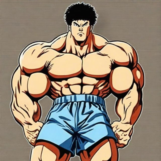 Generate a detailed profile picture of Baki Hanma, the main character from the anime 'Baki the Grappler'. His fearless eyes and muscular physique should be evident.