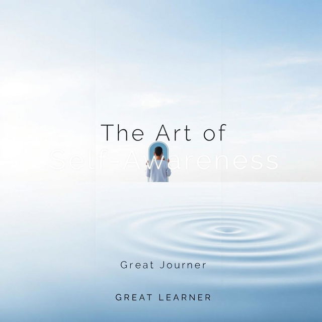 A serene and contemplative book cover design for "The Art of Self-Awareness"