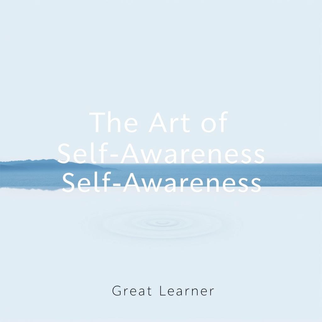 A thoughtful and reflective book cover for "The Art of Self-Awareness"