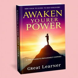 An inspiring and empowering book cover design for the title "Awaken Your Power: A Guide to Self-Discovery" by Great Learner