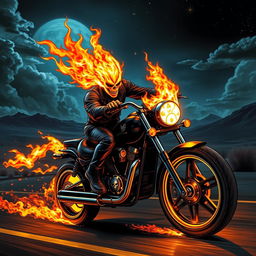 A dynamic and thrilling depiction of Ghost Rider, inspired by the PlayStation 2 video game