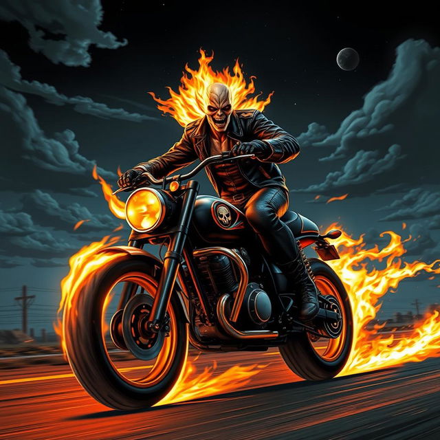 A dynamic and thrilling depiction of Ghost Rider, inspired by the PlayStation 2 video game