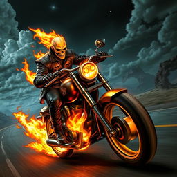 A dynamic and thrilling depiction of Ghost Rider, inspired by the PlayStation 2 video game